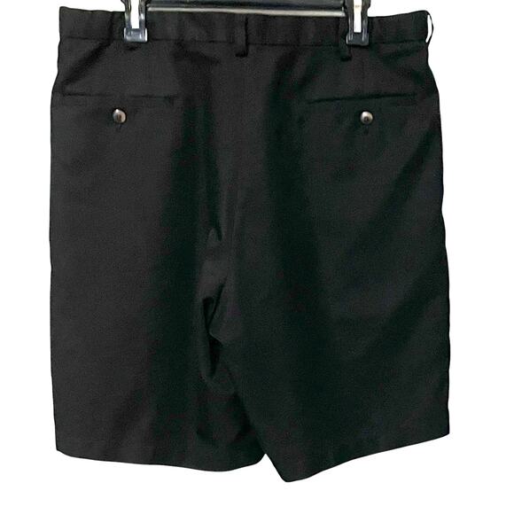 HAGGAR HIGH-RISE DRESSY WALKING SHORTS, MENS, 36" WAIST, BLACK, PLEATED FRONT - Picture 4 of 12